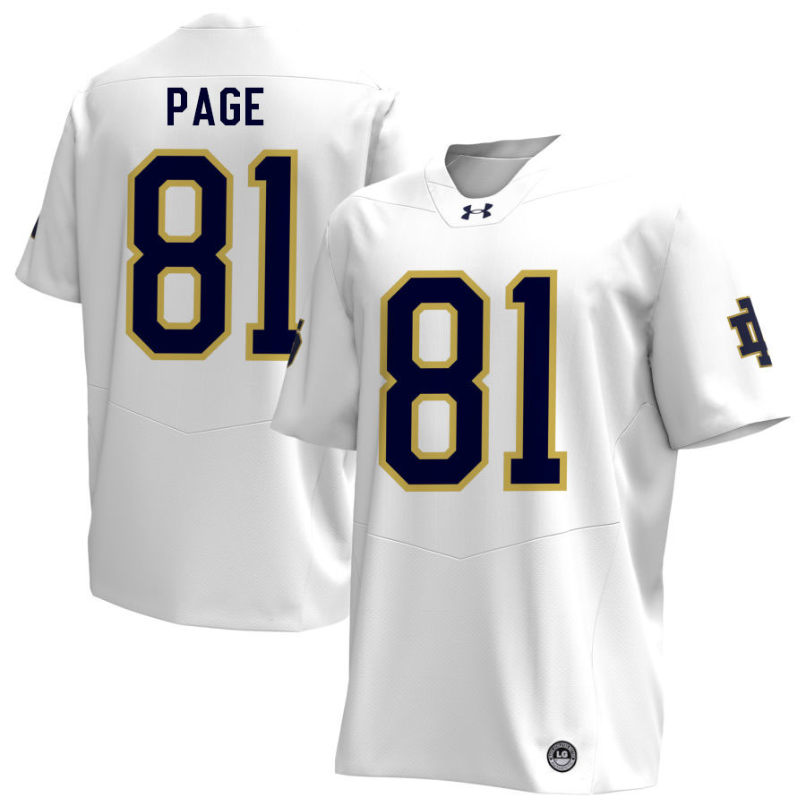 Alan Page Notre Dame Jerseys, UND Fighting Irish College Football Apparels Stitched-White